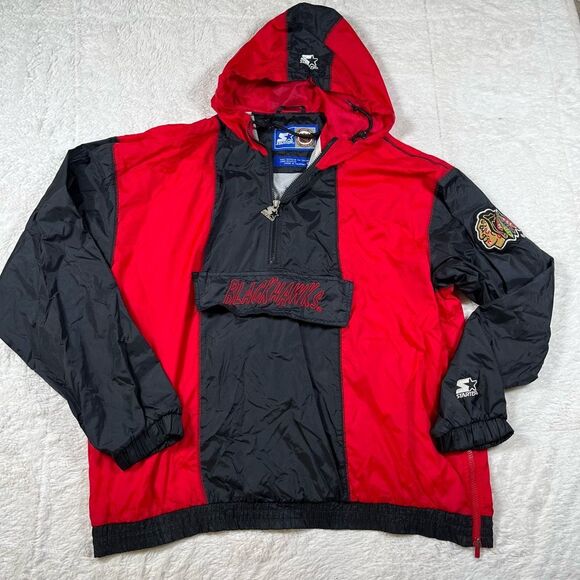 Vintage 90s Starter Chicago Blackhawks Lightweight Windbreaker Jacket